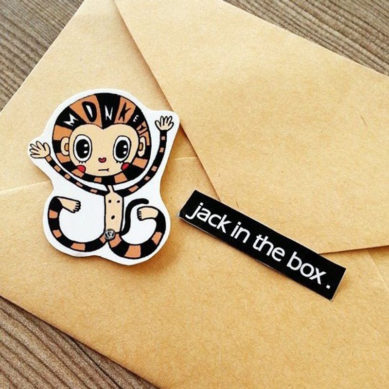 贴纸.小猴子 - 贴纸 - 纸 咖啡色
