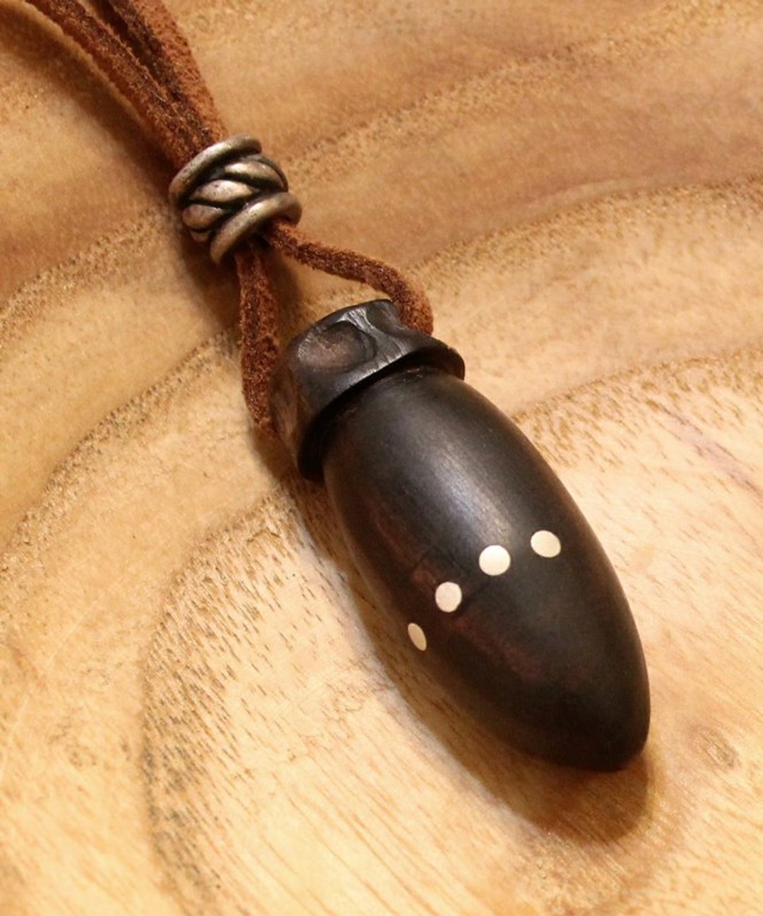 银弹木制项链 - 项链 - 木头 黑色