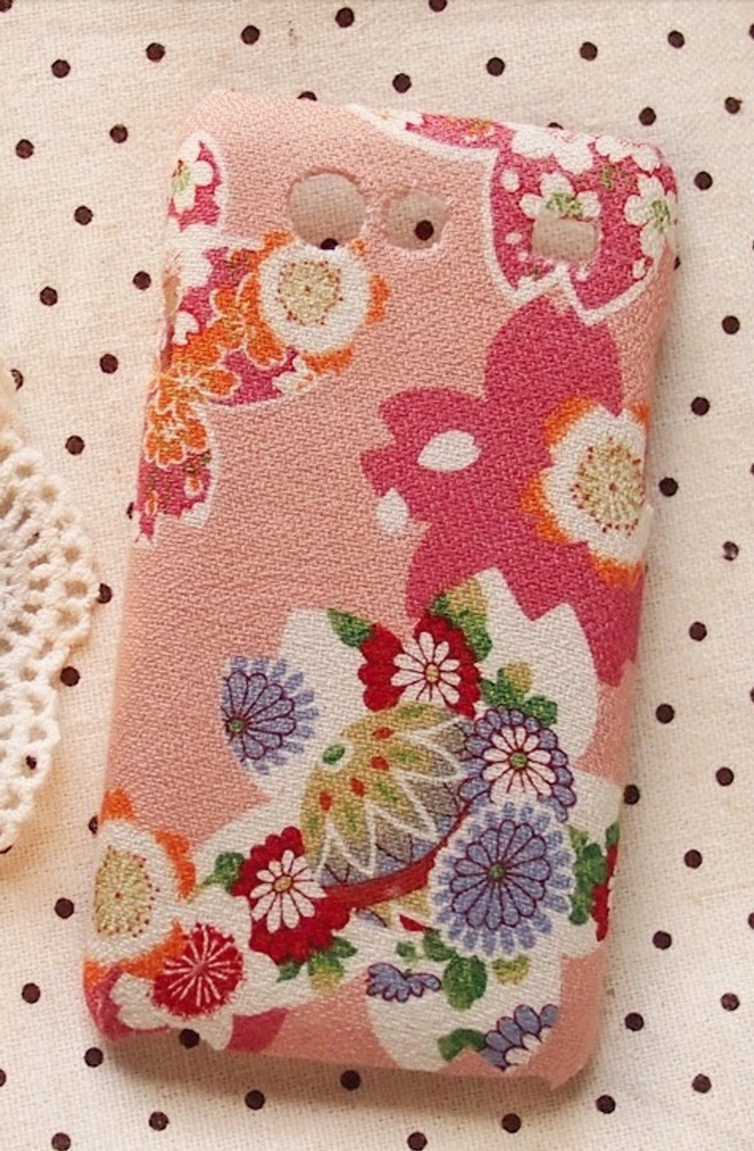 布艺 和风粉橘色樱花 手机壳 保护壳  Apple Iphone 5 5s 4 4s LG G2 Nexus 5 4 Optimus G - 手机壳/手机套 - 其他材质 粉红色