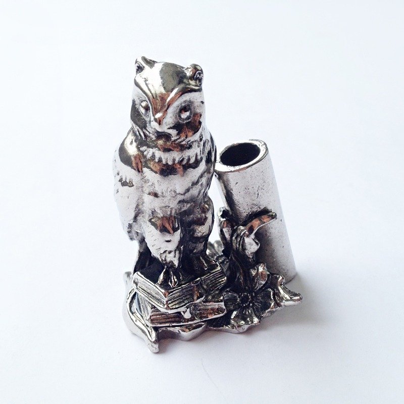 意大利猫头鹰造型金属笔座 | Francesco Rubinato - 笔筒/笔座 - 其他金属 银色