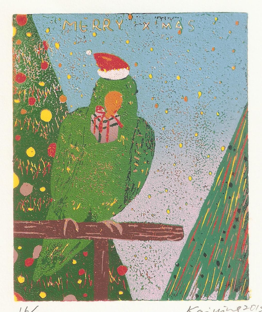 小波X'mas-版画原作小品 - 海报/装饰画/版画 - 纸 绿色