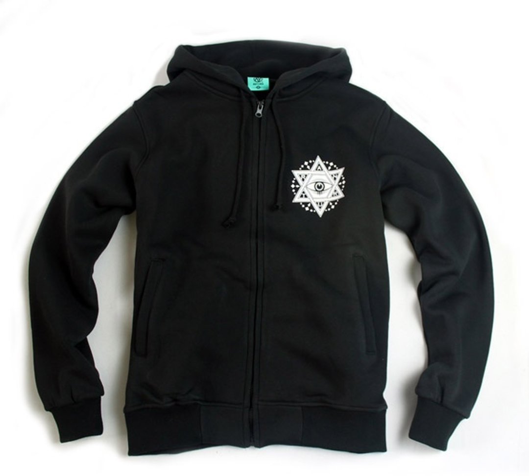 Arturn Hexagram Eye Hoodie 血泪六芒星帽外套 / 黑 - 中性连帽卫衣/T 恤 - 棉 黑色