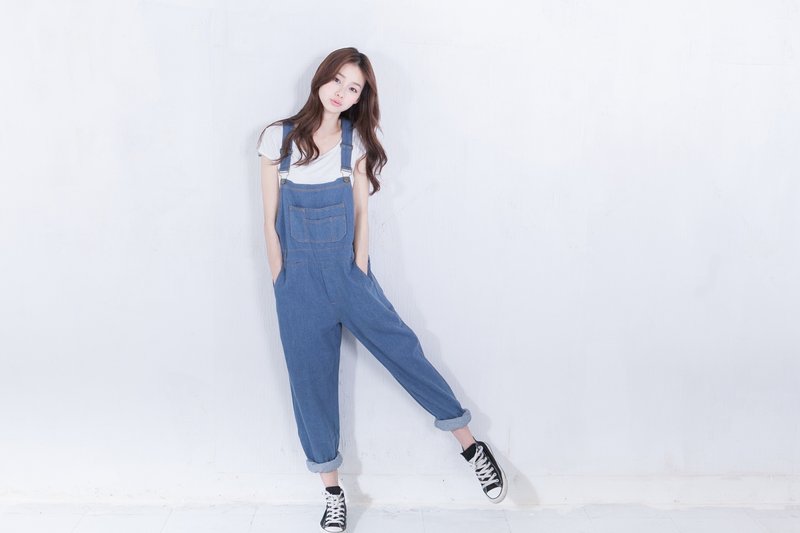◆ SUMI PLUS+手作系列。玛莉兄弟连身工作裤◆ 4SF701_深丹宁 - 背带裤/连体裤 - 其他材质 蓝色