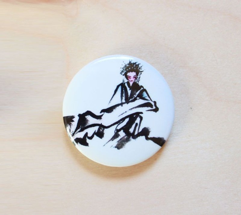 水墨京剧人物系列胸章{旦角} - 徽章/别针 - 其他材质 白色