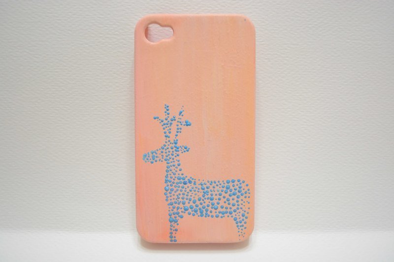 【手机壳上的小动物】蓝鹿鹿在粉森林 - 手机壳/手机套 - 塑料 粉红色