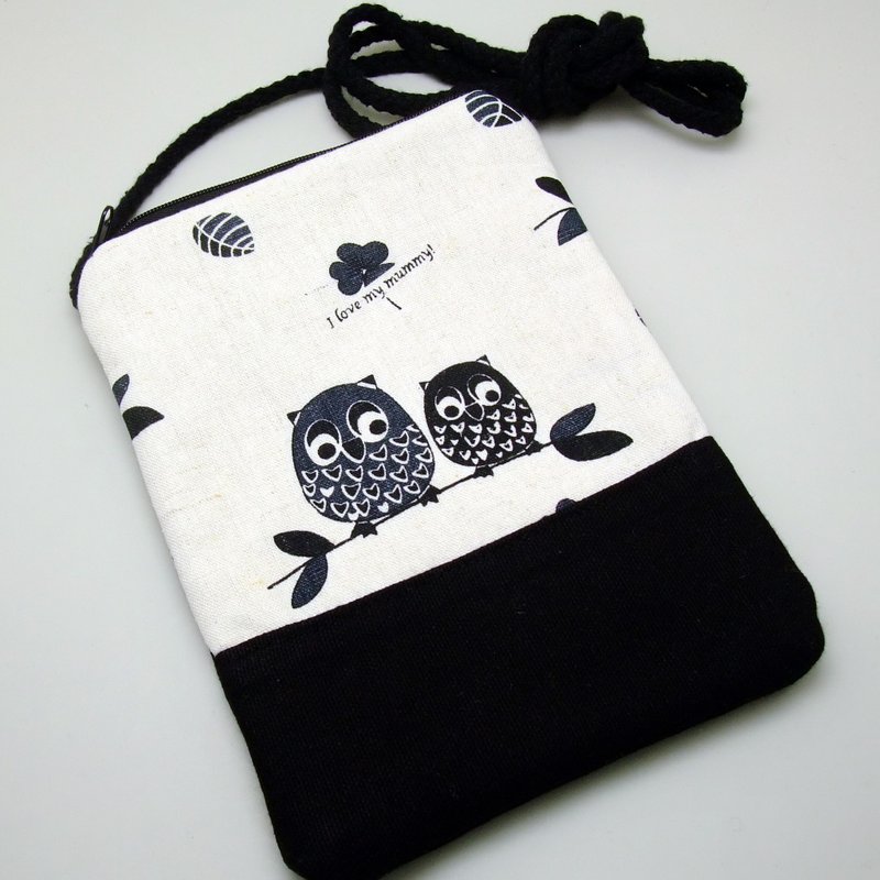 Silverbreeze~电话包/肩背包/钭背包~黑色猫头鹰 (D6) (现货供应中) - 侧背包/斜挎包 - 其他材质 黑色