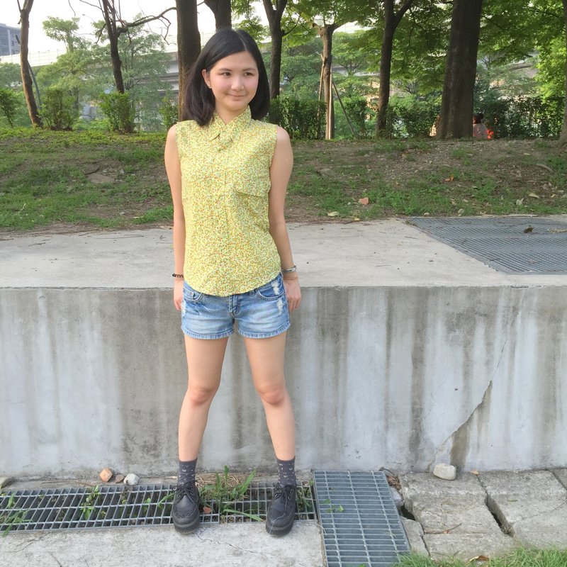古着背心 | VO801 | 小黄花 | 棉质 - 女装背心 - 其他材质 黄色