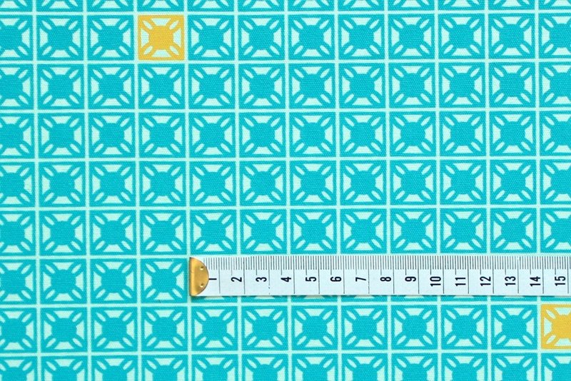 布匹-旧花砖1号/绿底水蓝花(400g) - 其他 - 其他材质 蓝色