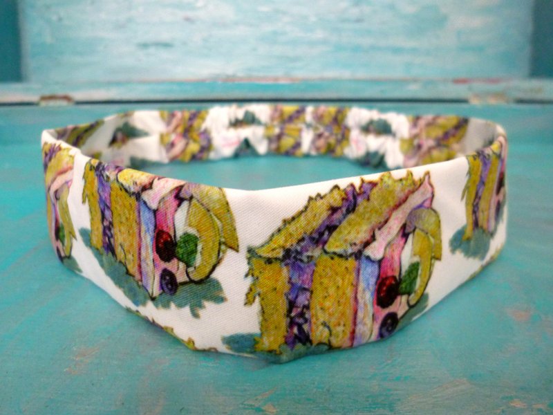 Liuyingchieh 水果鲜奶油蛋糕 弹性发带 o 松紧发带 o 布质发圈 - 发饰 - 聚酯纤维 多色