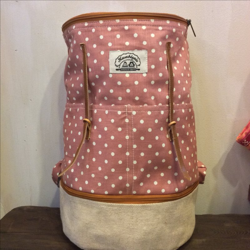 Mini Zipper圆筒个性手工小圆筒背包 布料NO.4 - 后背包/双肩包 - 其他材质 多色