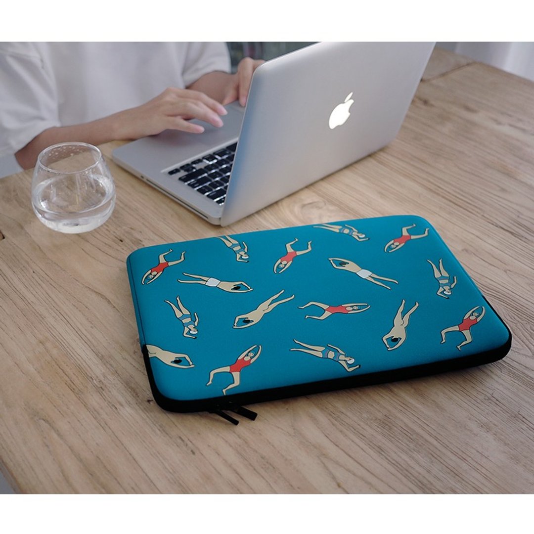 YIZISTORE 14寸电脑包macbook电脑包  蓝色游泳 - 电脑包 - 其他材质 