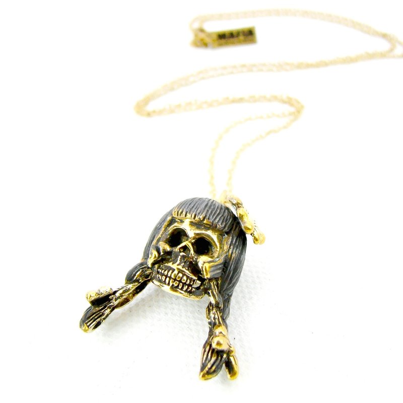 Zodiac pendant Virgin skull is for Virgo - 项链 - 其他金属 