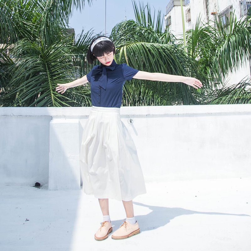 SUMI Overlapped经典合褶长裙_5SF404_白 - 裙子 - 其他材质 白色