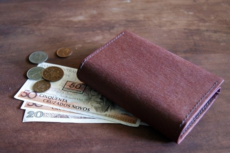 - 水洗纸短夹 / 酒红 - 皮夹/钱包 - 纸 