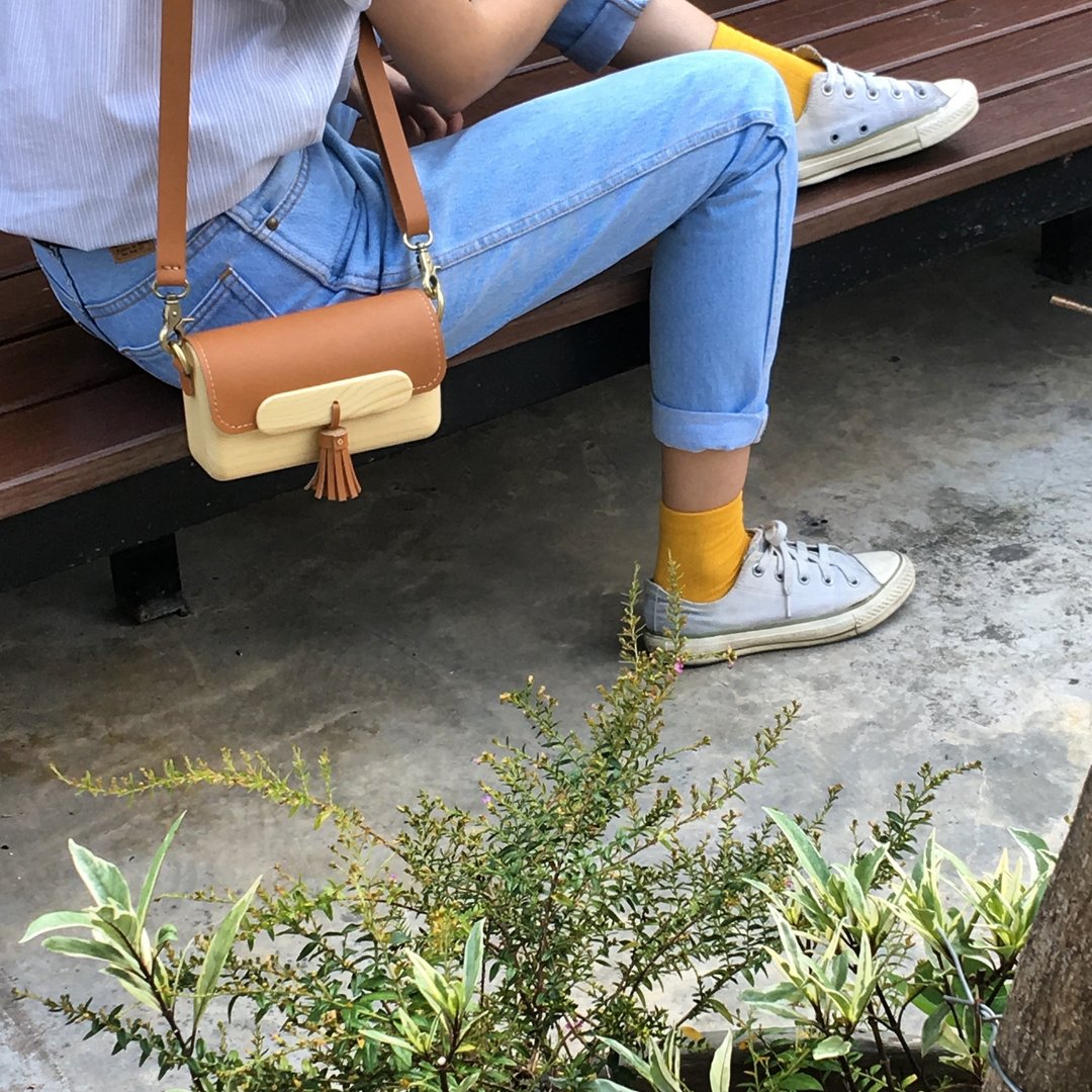 TS clutch - Terracotta brown - 手拿包 - 木头 咖啡色
