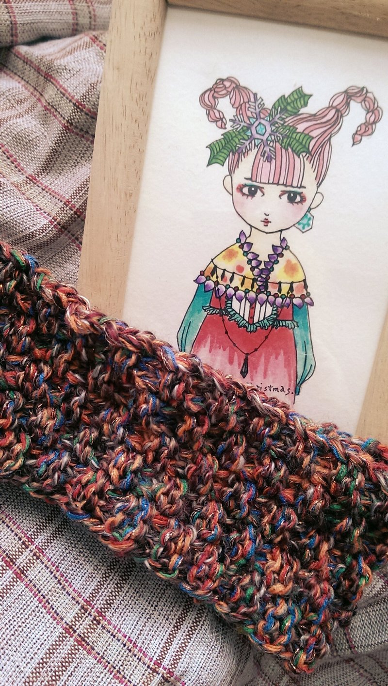 Lan 手作夏日针织发带(褐橘) - 发带/发箍 - 其他材质 橘色