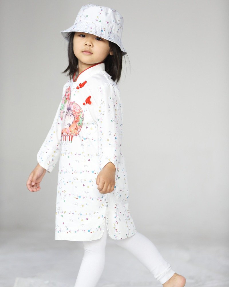 DIIID 滴滴水花晴雨衣 儿童 女童 风衣 旗袍 裙子 上衣  雨衣 春天 夏天 - 裙子 - 防水材质 