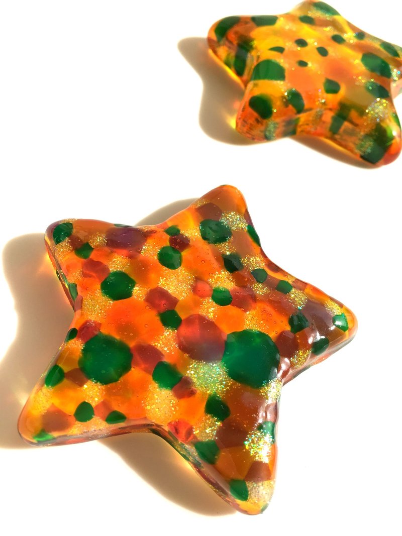 星月童话│缤纷色彩星星造型彩绘玻璃摆饰纸镇 - 其他 - 玻璃 多色