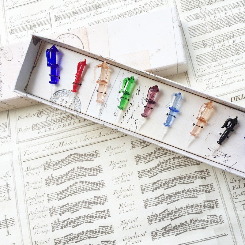 1012 袖珍玻璃笔10入礼组 | Francesco Rubinato - 蘸水笔 - 玻璃 多色