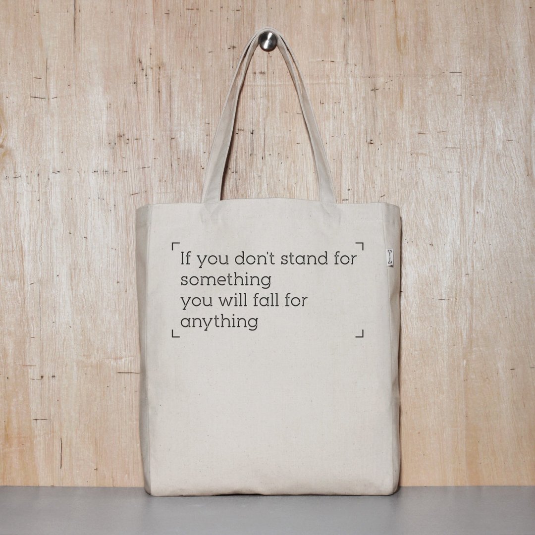 帆布袋 托特包 环保 可买空白 - Stand for - 侧背包/斜挎包 - 棉 白色