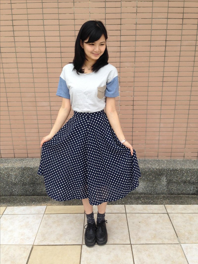 古着长裙 | VS801 | 翩翩飞舞 | 雪纺 - 裙子 - 其他材质 蓝色