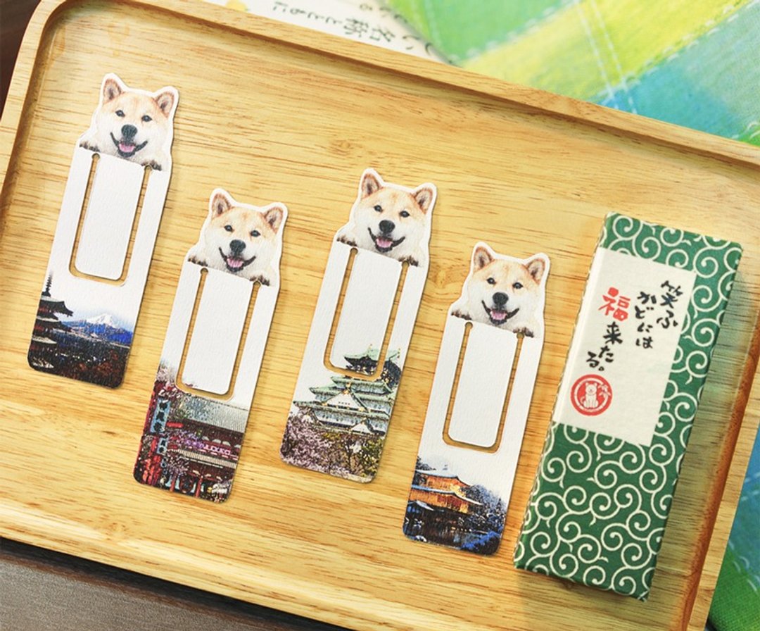 柴犬MARU 书签礼盒 - 日本城市系列 - 卡片/明信片 - 纸 