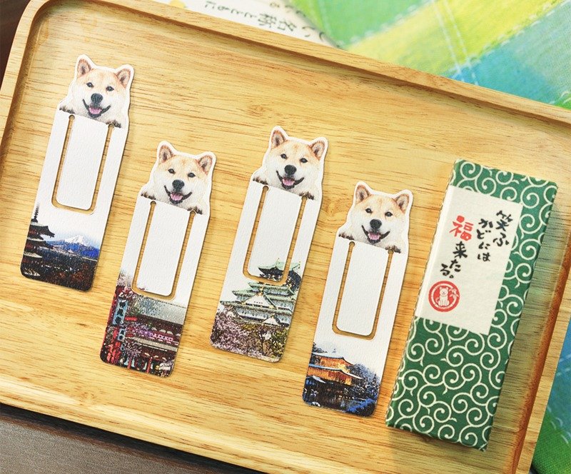柴犬MARU 书签礼盒 - 日本城市系列 - 卡片/明信片 - 纸 