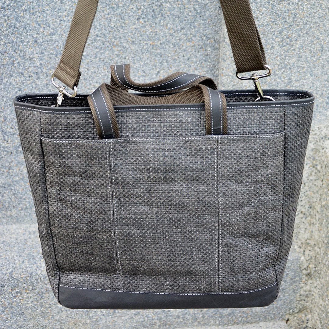 黑漾时尚两用托特包Tote Bag│天然防泼水│纸纤 - 手提包/手提袋 - 纸 黑色