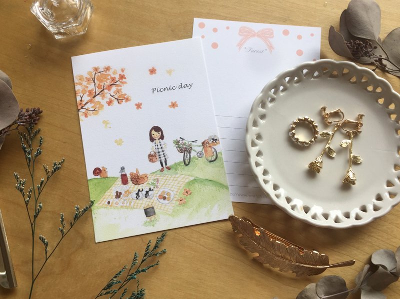 *Zoe's forest*点心少女的野餐日明信片 cs11 - 卡片/明信片 - 纸 