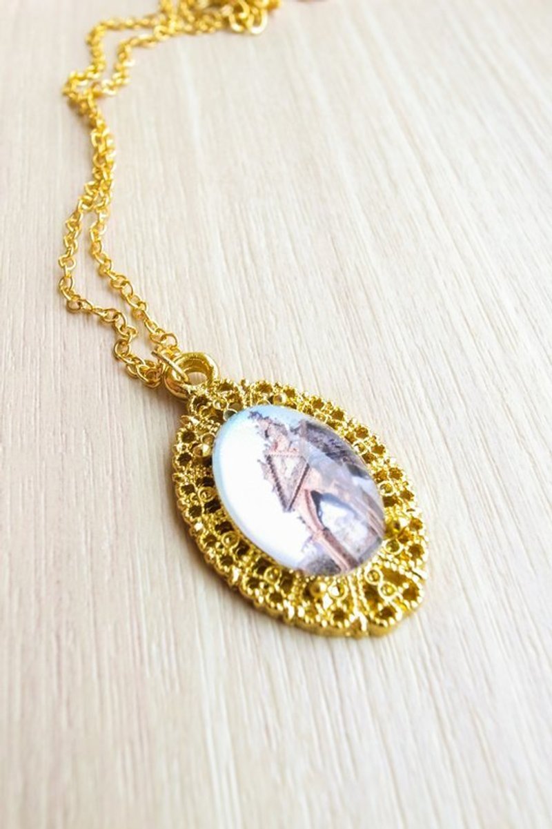 枯木&CryWood  送妳一座城堡~~  锁骨项炼 - 项链 - 玻璃 黄色