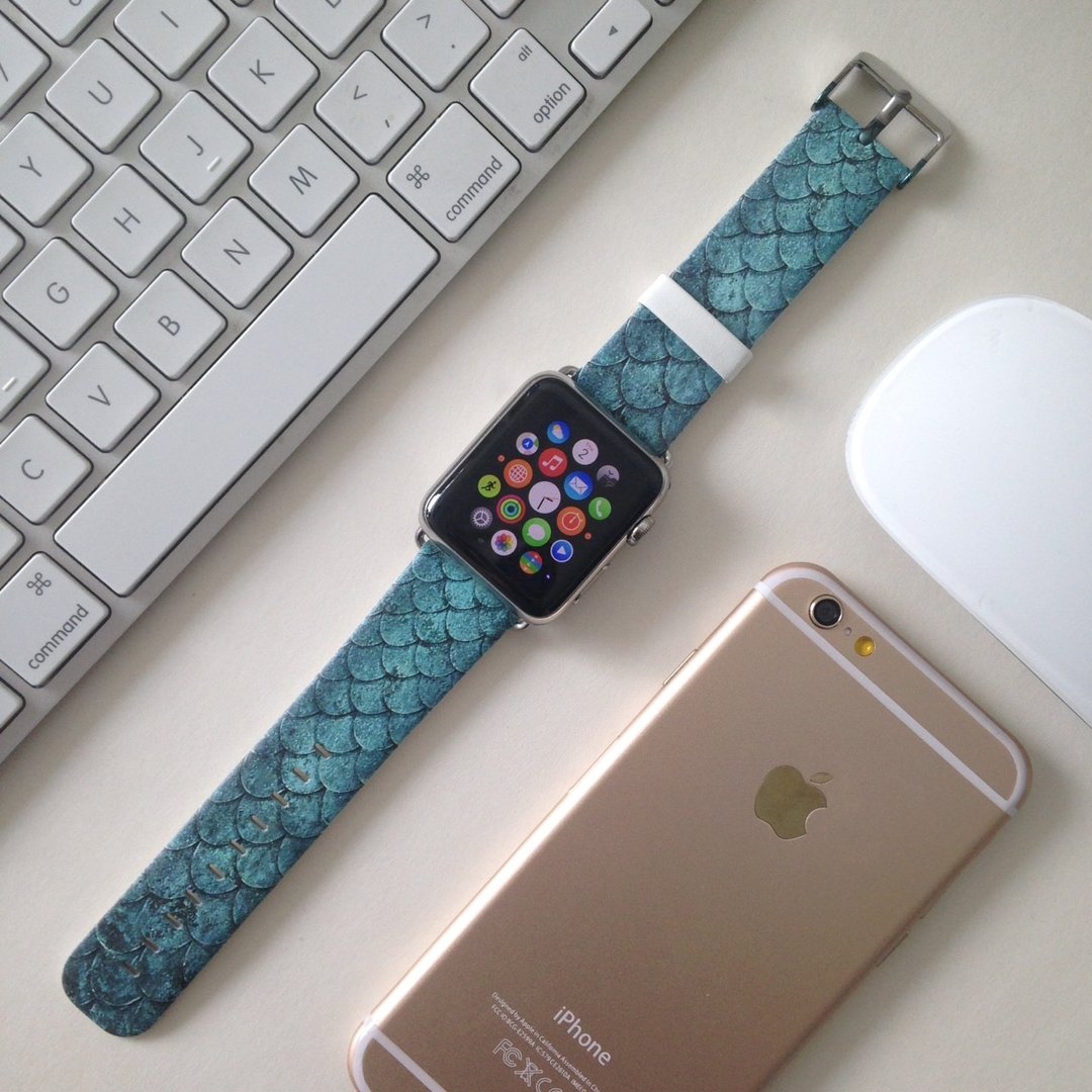 Apple / Samsung Watch 美人鱼鳞图案表带适合任何型号 41 - 表带 - 其他材质 多色