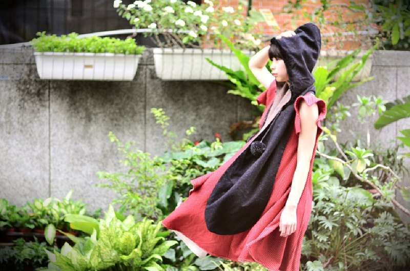 [ Wow Bravo & Funky Rap 红底白点不对称洋装 ] - 洋装/连衣裙 - 其他材质 红色