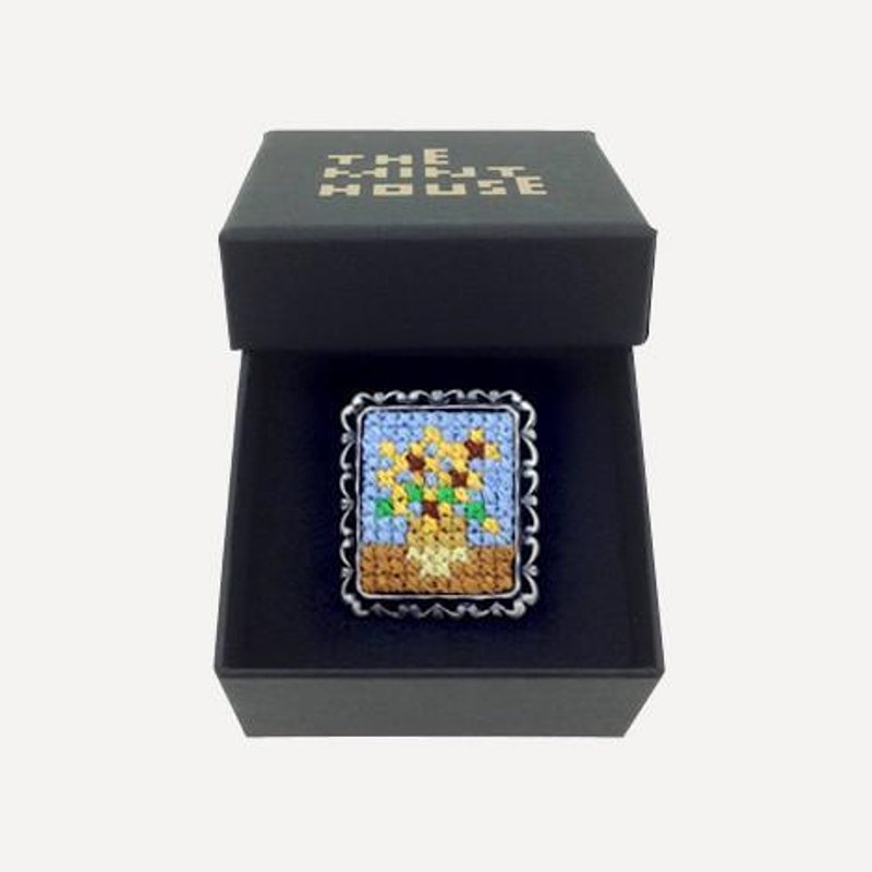 十字锈经典名画胸针・向日葵 - 胸针 - 其他材质 