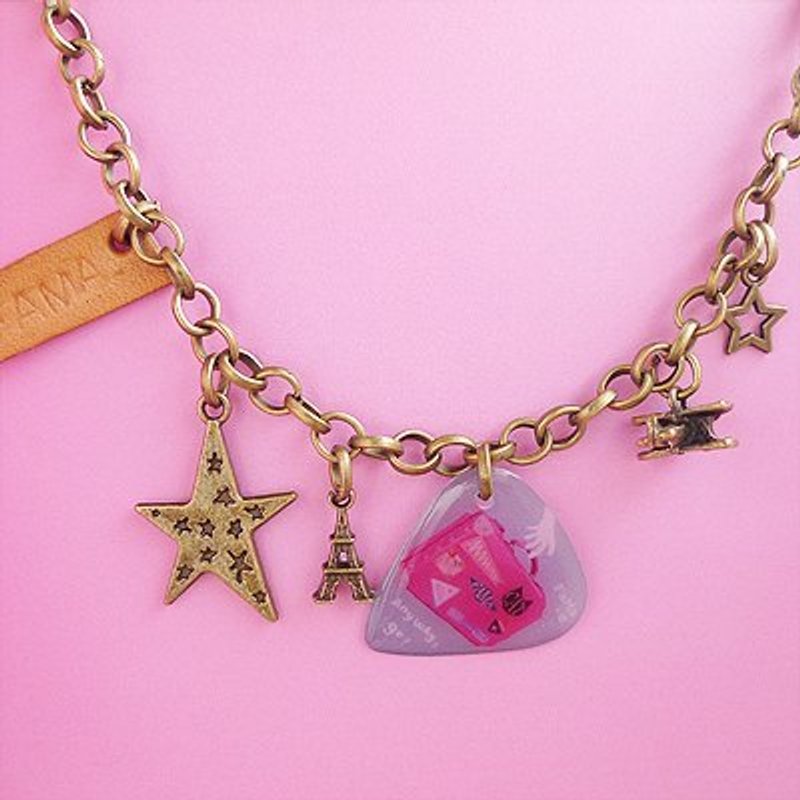 FaMa·s Pick吉他弹片-飞吧！C'est la vie ✈手炼+真皮吊饰 - 手链/手环 - 其他金属 