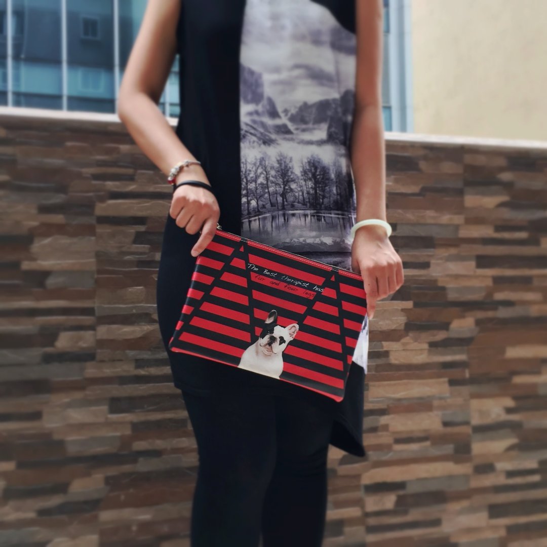 时尚狗狗手拿包 Trendy Dog Clutch handbag by Shuki Design - 手拿包 - 防水材质 