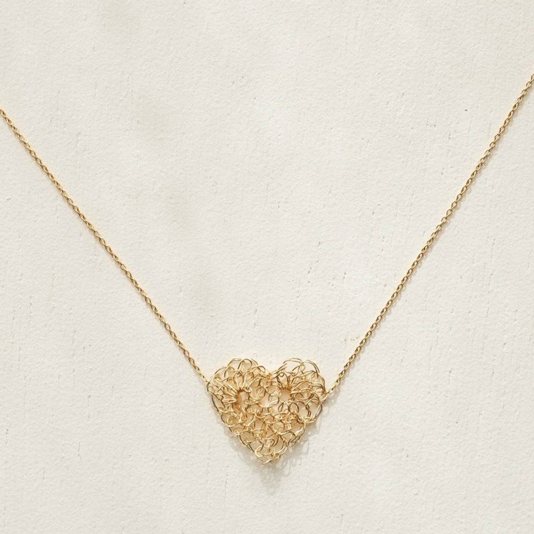 Heart Necklace - 项链 - 其他金属 橘色
