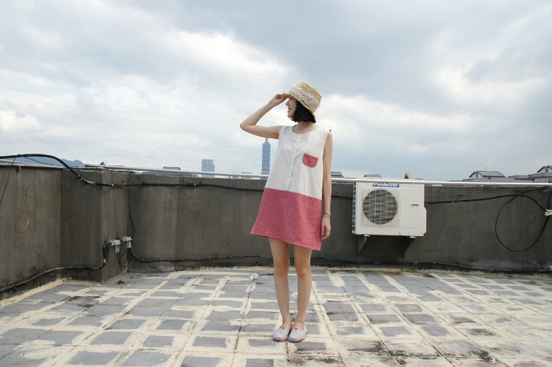 ＊＊假衬衫式背心洋装＊＊（剩下最后一间标准尺寸无法修改＿现货） - 洋装/连衣裙 - 其他材质 红色