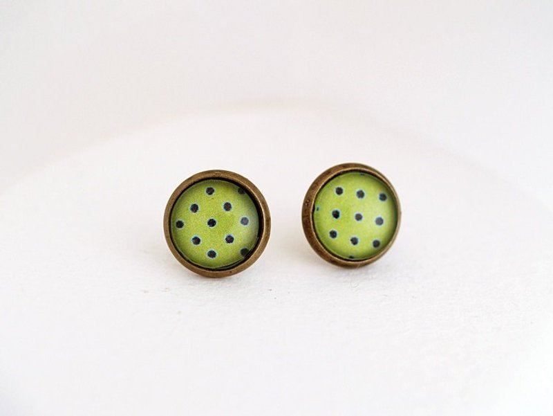 ♥情人节礼物♥ OldNew Lady-古铜色小圆形耳环普普风款【奇异果点点】 - 耳环/耳夹 - 其他金属 