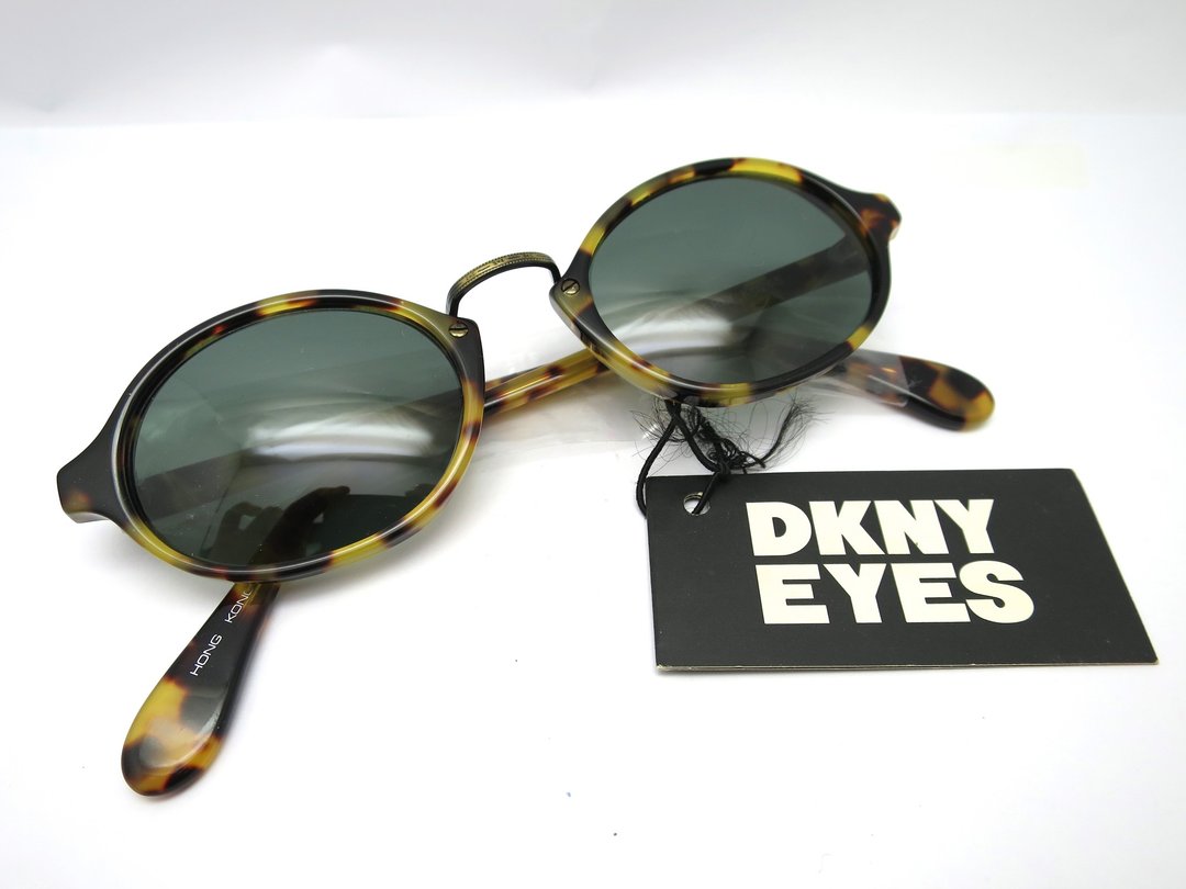 怀旧－vintage  80s90s DKNY 玳瑁色 太阳眼镜 香港制 复古 墨镜 - 眼镜/眼镜框 - 其他材质 卡其色