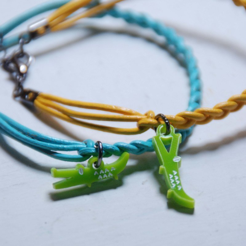 绿油油鳄鱼小牛皮手环 - 手链/手环 - 真皮 绿色