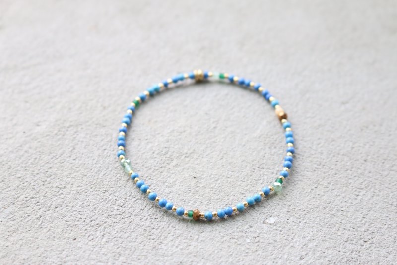 <☞ HAND IN HAND ☜>  葡萄石-青蛙王子 手环 (0584) - 手链/手环 - 宝石 蓝色