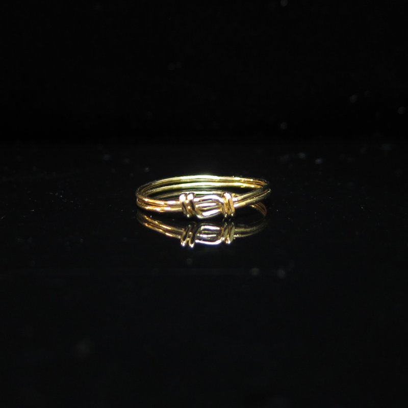 Winwing金属线编织戒指-[双结戒]。手工制作。纪念戒。情人对戒 - 对戒 - 其他金属 