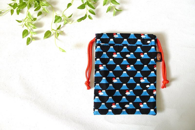 | •R• | 日本经典富士山 | 束口万用袋/收纳袋 | 第2代 | 小 - 化妆包/杂物包 - 棉．麻 