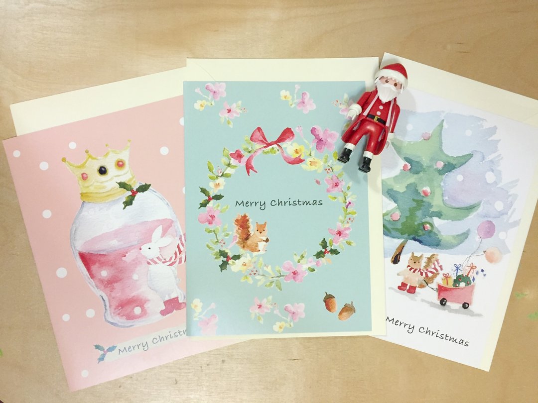 zoe's forest 绝版圣诞卡3张组 PinkoiXmas 圣诞礼物 - 卡片/明信片 - 纸 