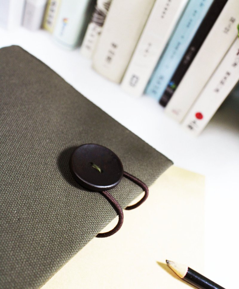 手作书衣笔记本【非诚勿扰】军绿帆布款(大本=A5) - 笔记本/手帐 - 其他材质 金色