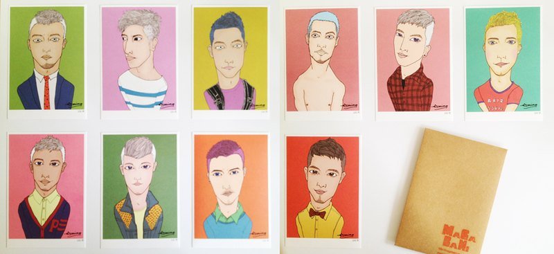 hunk card  型男明信片组 (原价:300 特价:250 ) - 卡片/明信片 - 纸 蓝色