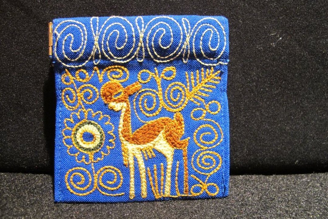 Alpaca刺绣口金零钱包 - 零钱包 - 其他材质 蓝色