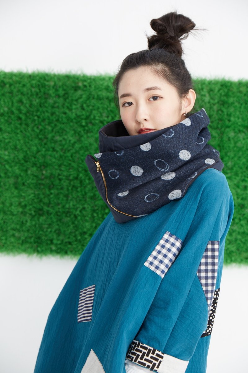 ＋＋最后一条现货＋＋拉链围巾＿蓝色系 - 丝巾 - 其他材质 蓝色