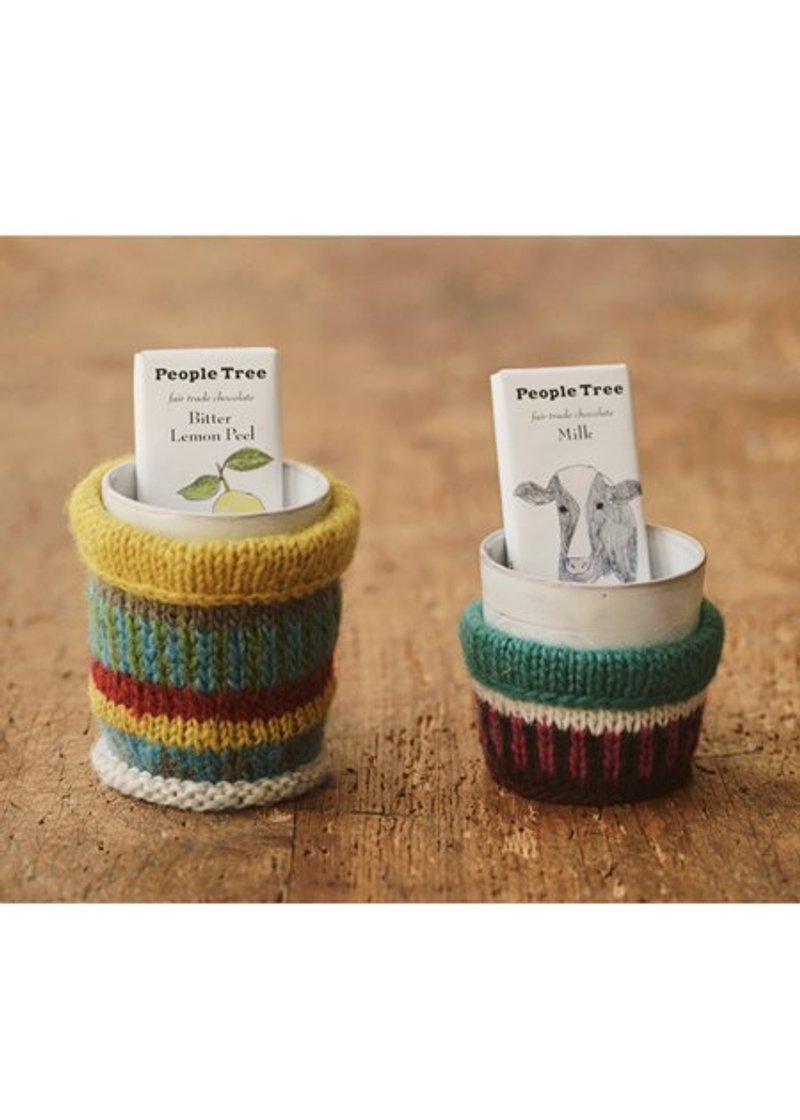 地球树fair trade&Eco-“手工陶系列”- 白釉茶杯(小)附回收羊毛杯罩 - 茶具/茶杯 - 其他材质 