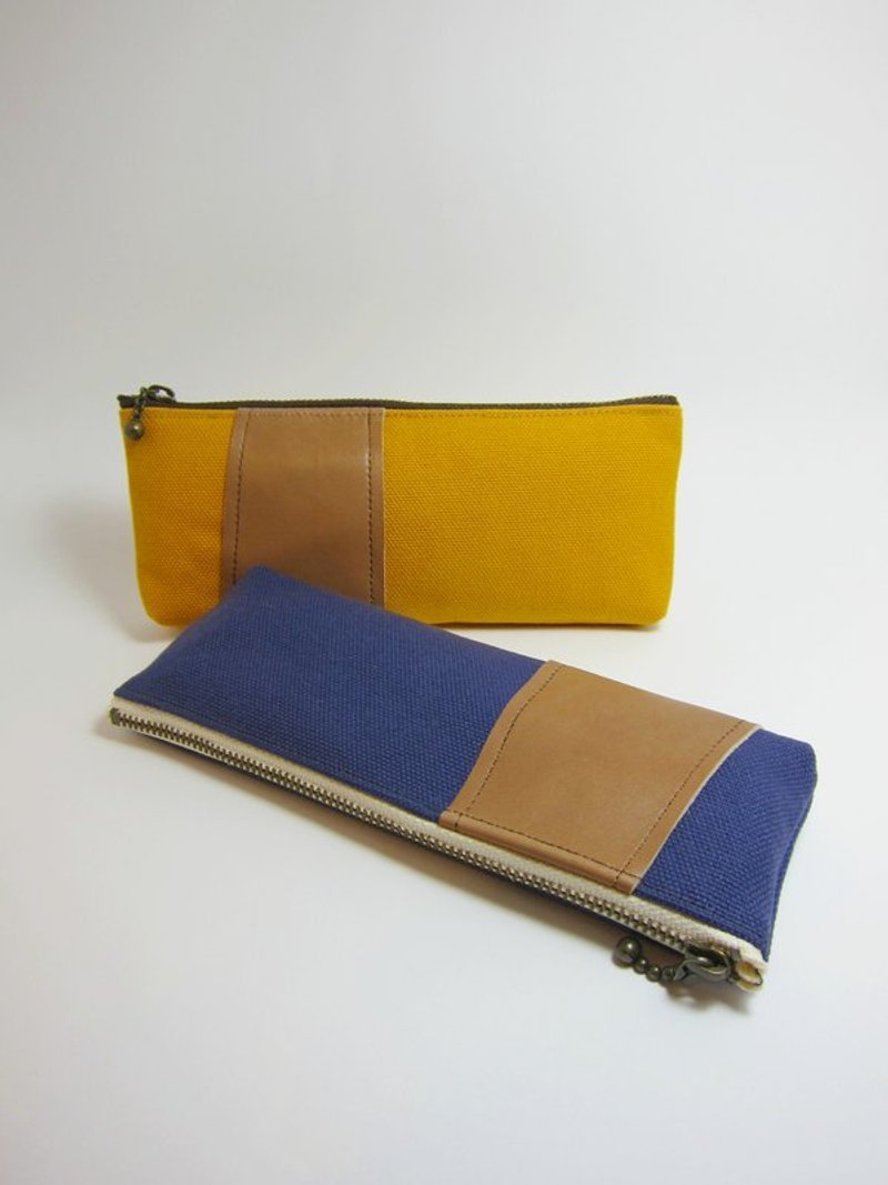 率性皮革笔袋(芥末黄、葡萄紫) - 铅笔盒/笔袋 - 其他材质 紫色